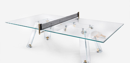 Impatia’s Transparent Lungolinea Ping Pong Table (Gold Edition)