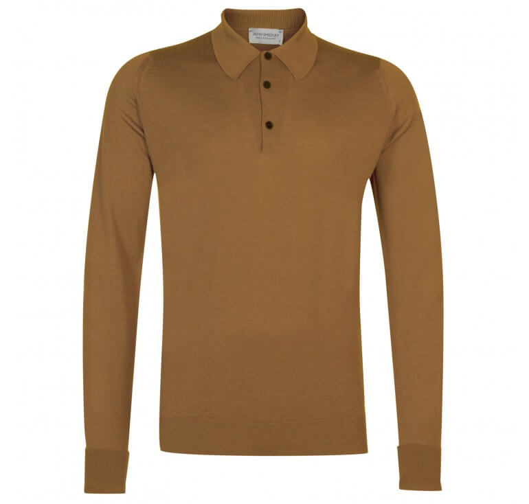 John Smedley Dorset Long Sleeved Merino Wool Polo Shirt