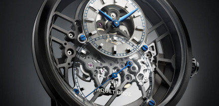 Jaquet Droz Grande Seconde Skelet-One Ceramic in Black and Blue