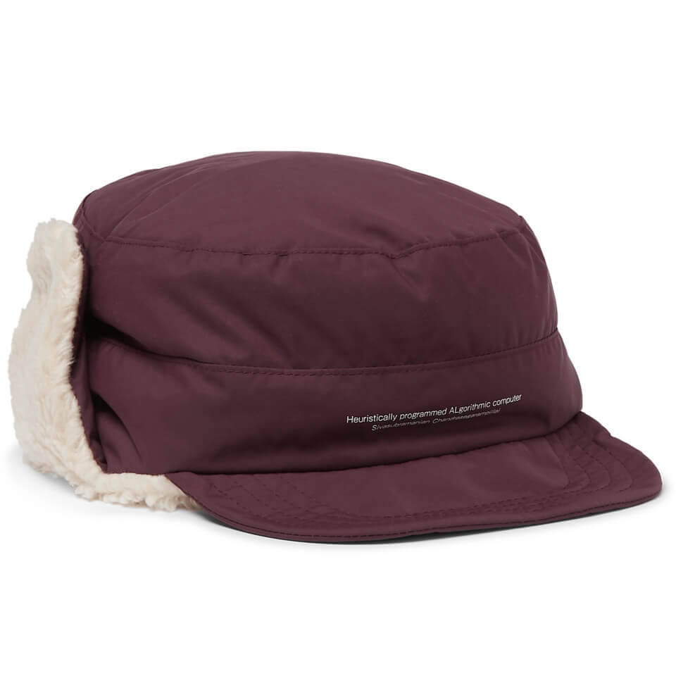 Undercover Faux Shearling-Trimmed Printed Nylon Trapper Hat