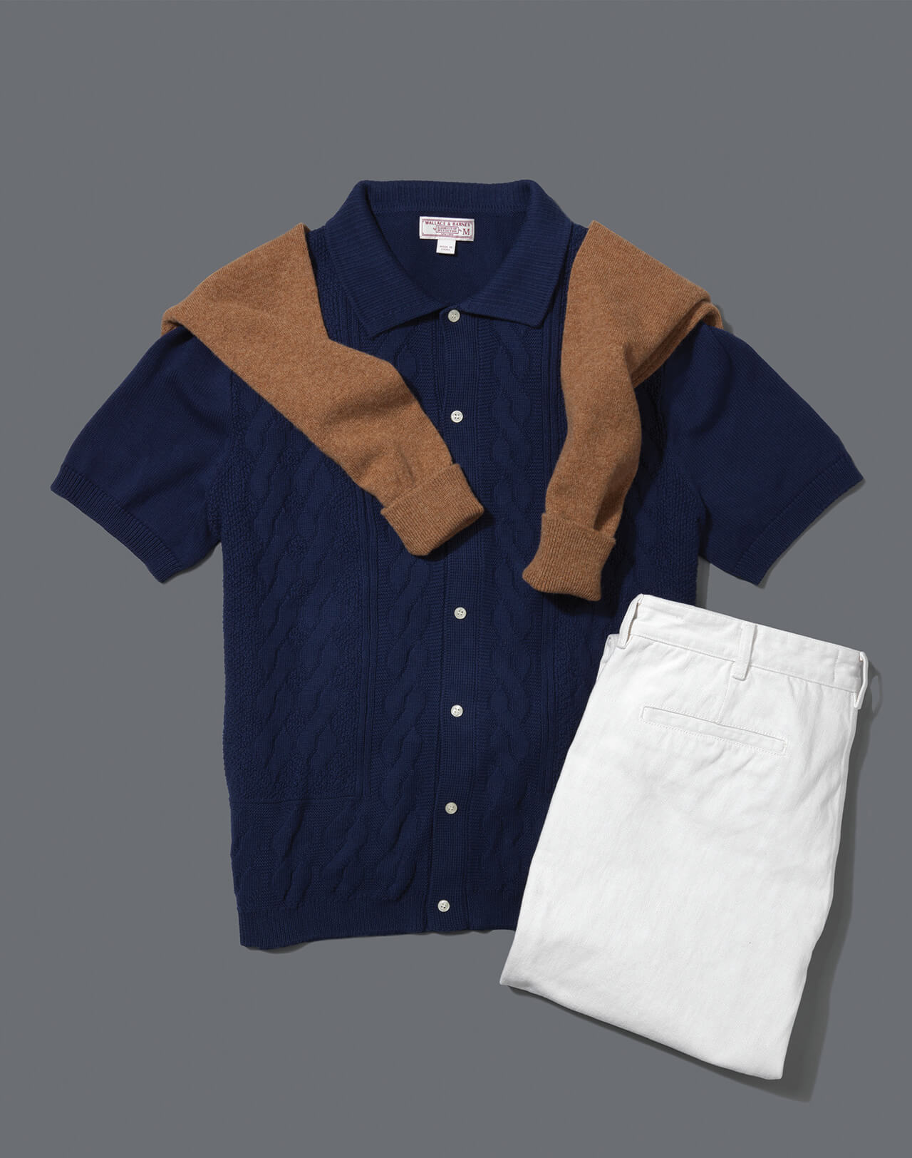 J.Crew Wallace & Barnes Cable-knit-Cotton-Cardigan, Ermenegildo Zegna Slim-Fit Tapered-Denim-Chinos, Malloch’s V-Neck Lambswool Jumper
