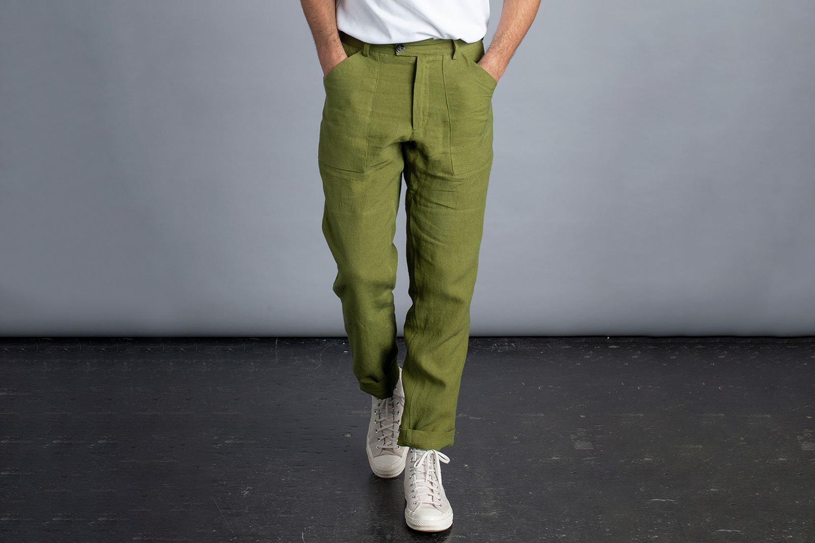 Flax London Patch Pocket Trousers Garçon Green