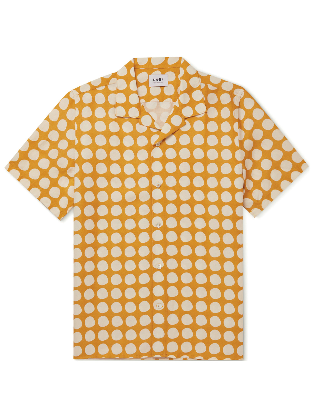 NN07 Miyagi Camp-Collar Polka-Dot Lyocell and Linen-Blend Shirt