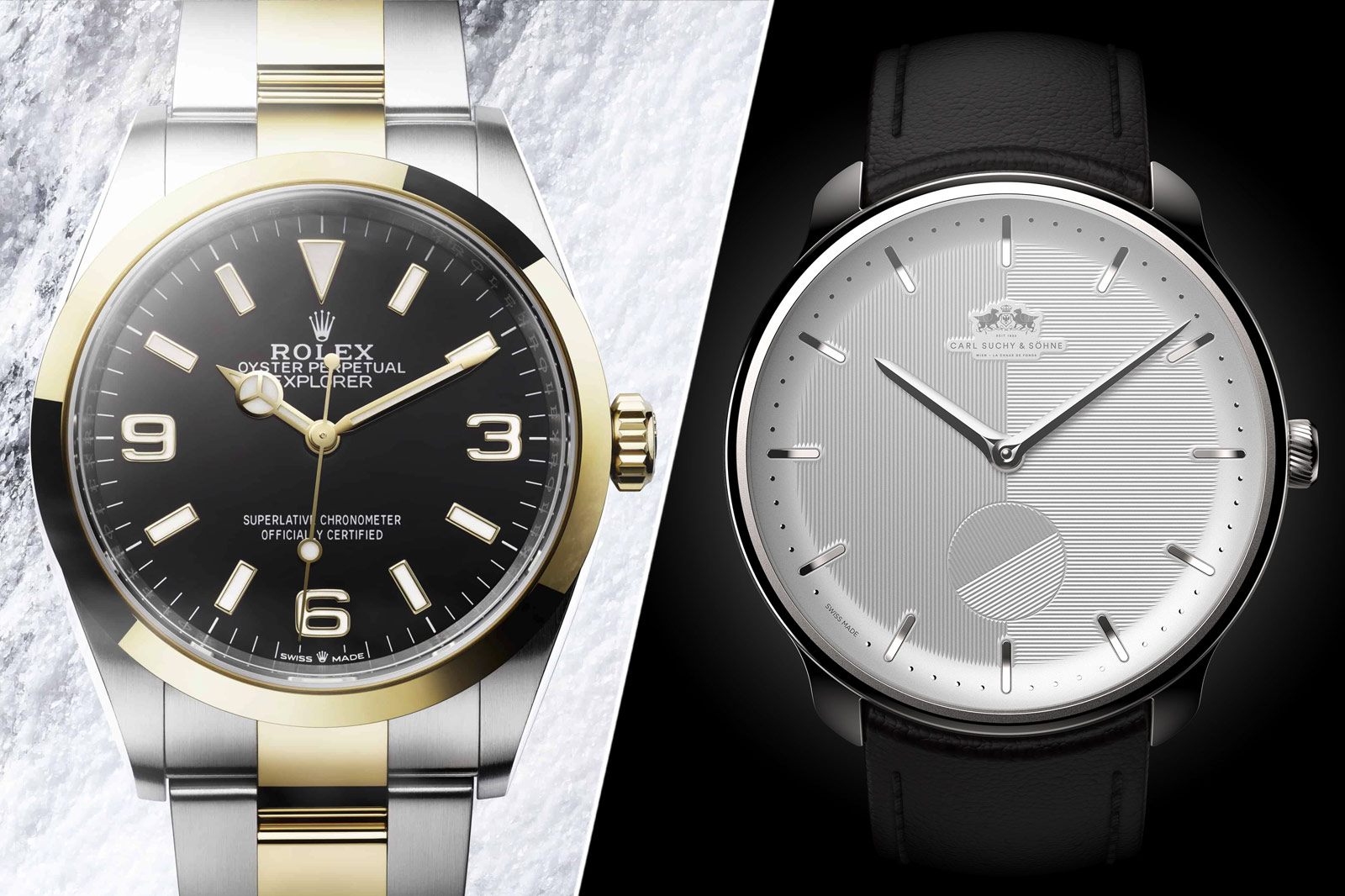 Rolex Explorer Bi-Colour vs Carl Suchy & Söhne WALTZ N°1