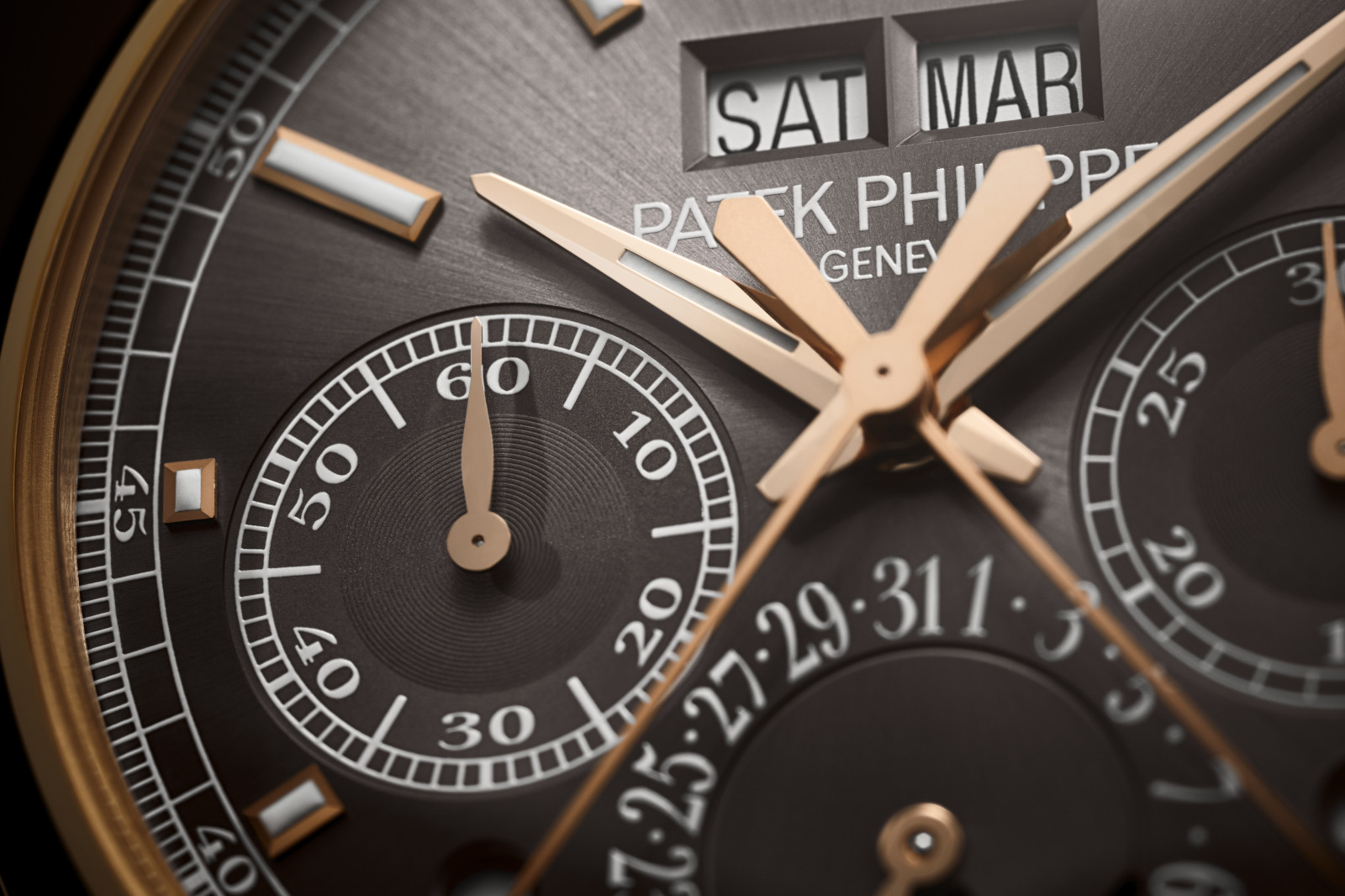Patek Philippe Split-seconds Chronograph and Perpetual Calendar dial