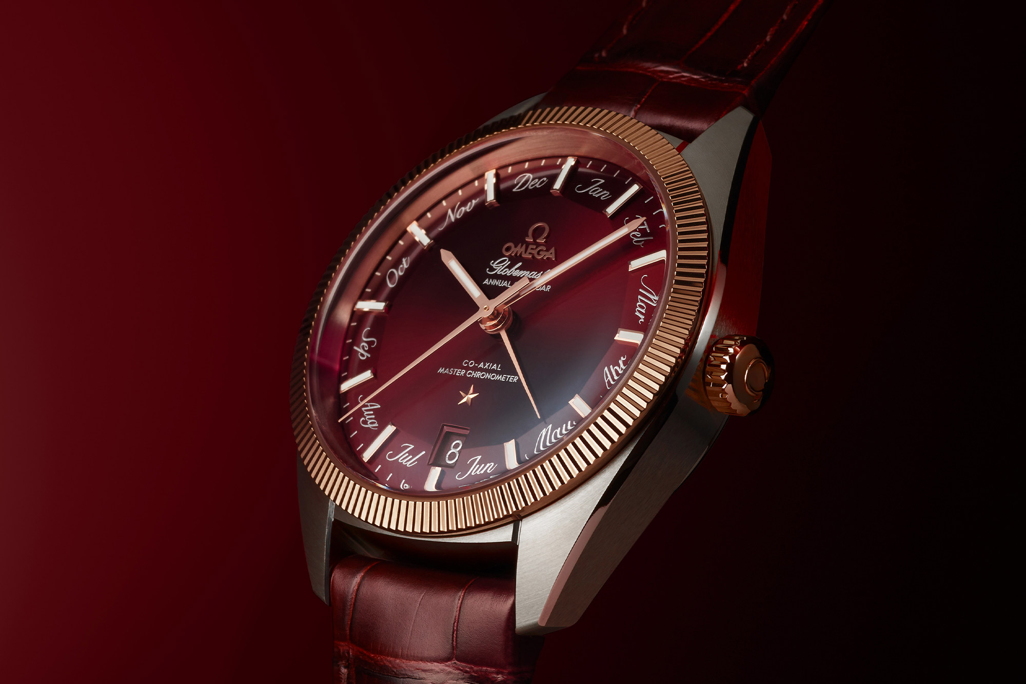Omega Introduce Three New Globemaster Annual Calendars with Burgundy, Green and Gold Dials