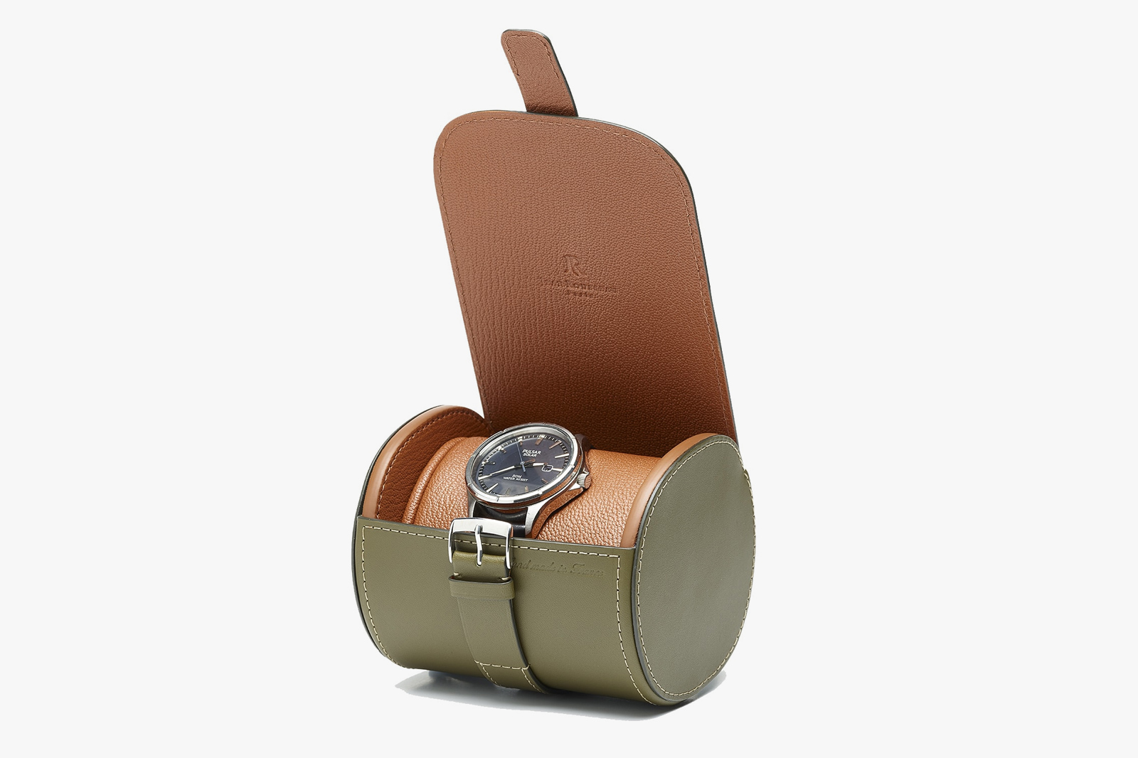 Jean Rousseau Khaki Calf Watch Roll