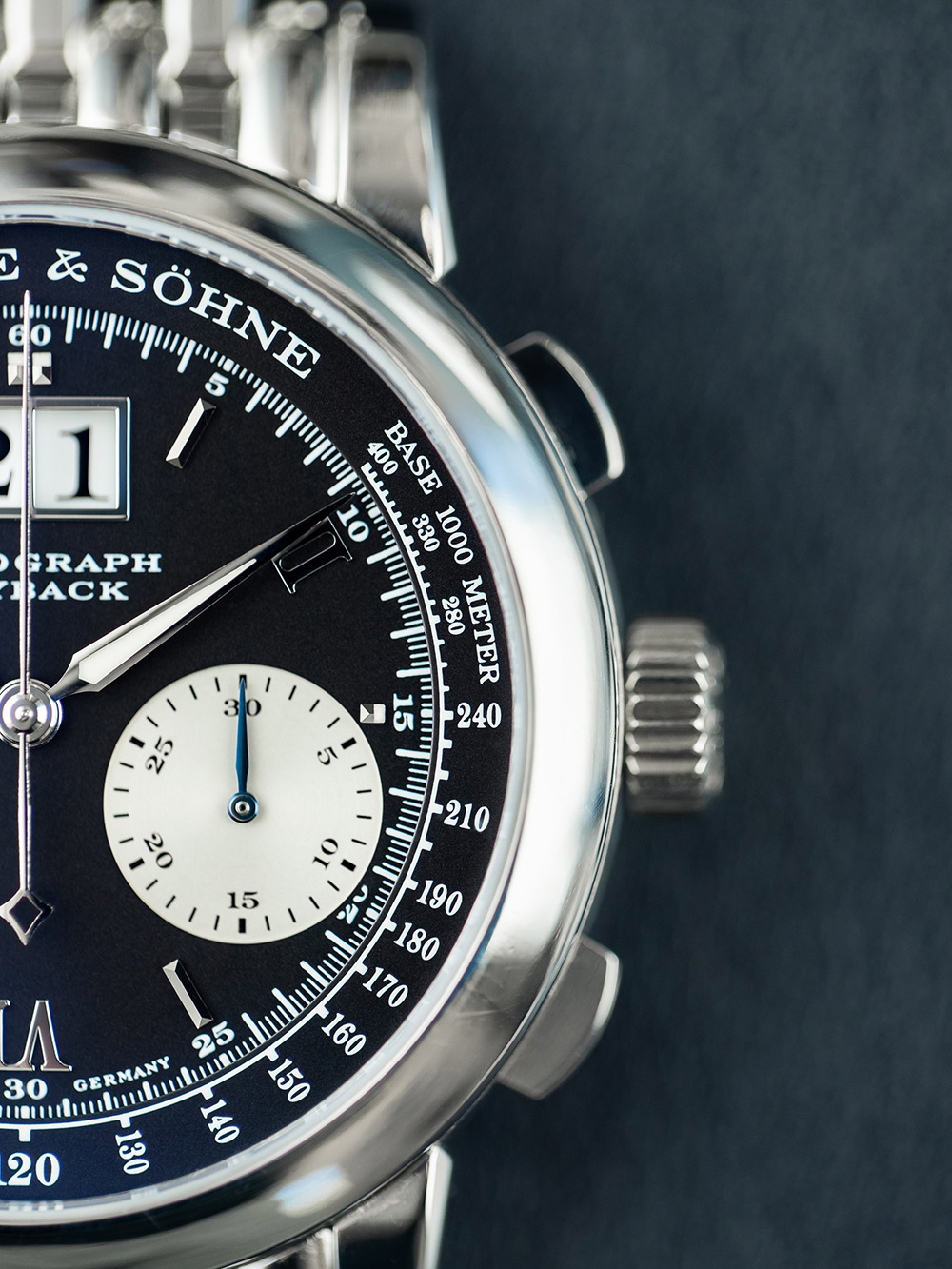 A. Lange & Söhne Reference 403.035 with Meter dial and Platinum Bracelet