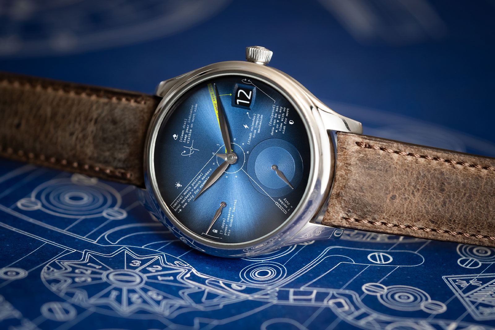 H.Moser & Cie Endeavour Perpetual Calendar Tutorial dial