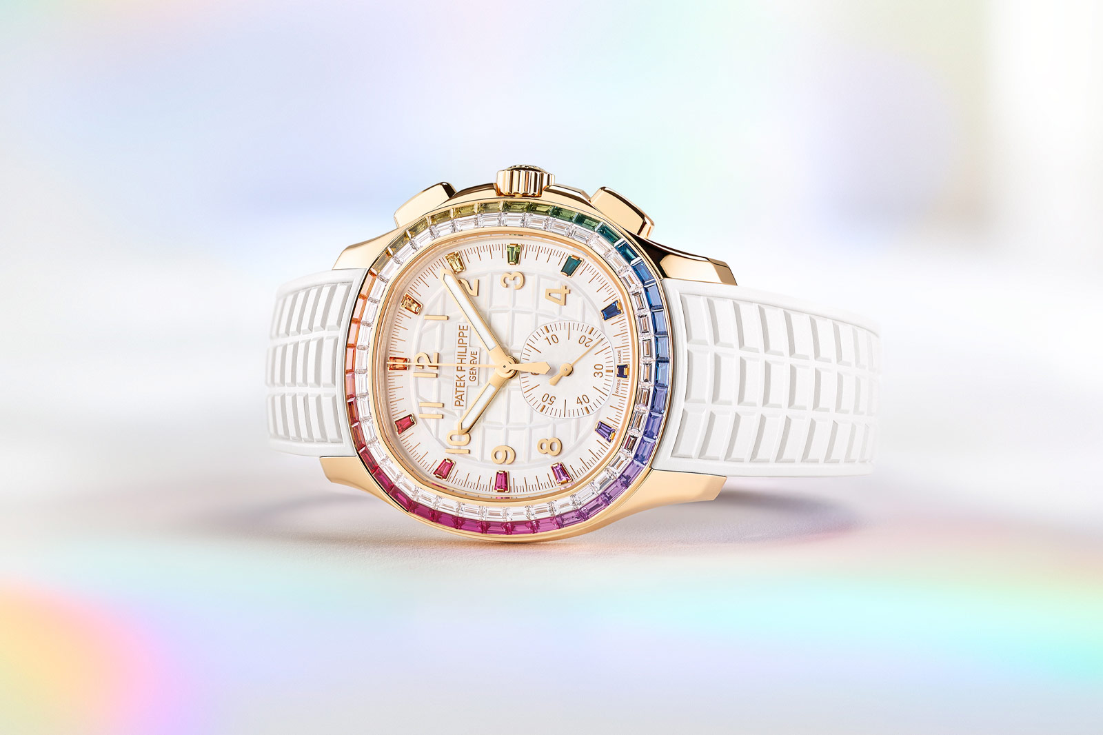 Patek Philippe Release First Self-Winding Aquanaut Luce “Rainbow” Chronograph for Women