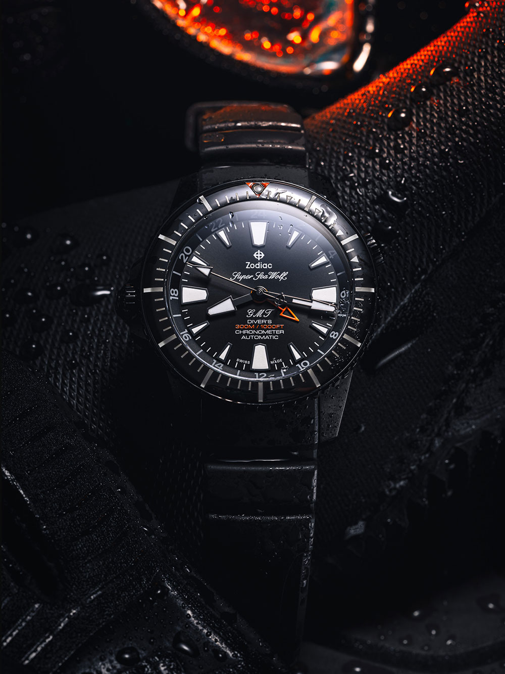 Zodiac Super Sea Wolf Left Hand Drive Pro Diver GMT Limited Edition