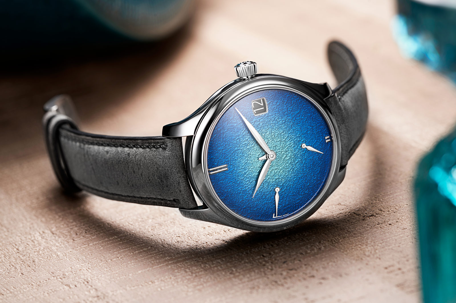 H Moser and Cie Endeavour Perpetual Calendar Tantalum Blue Enamel