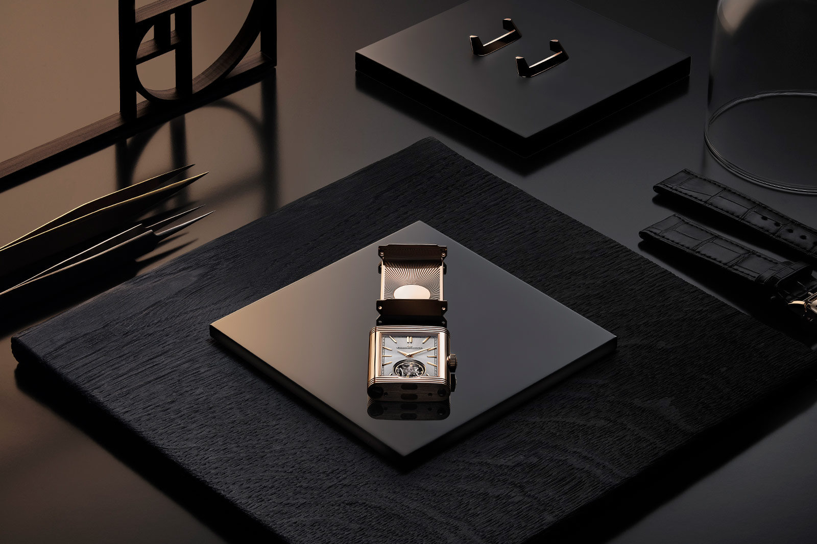 Jaeger LeCoultre Reverso Tribute Duoface Tourbillon Pink Gold