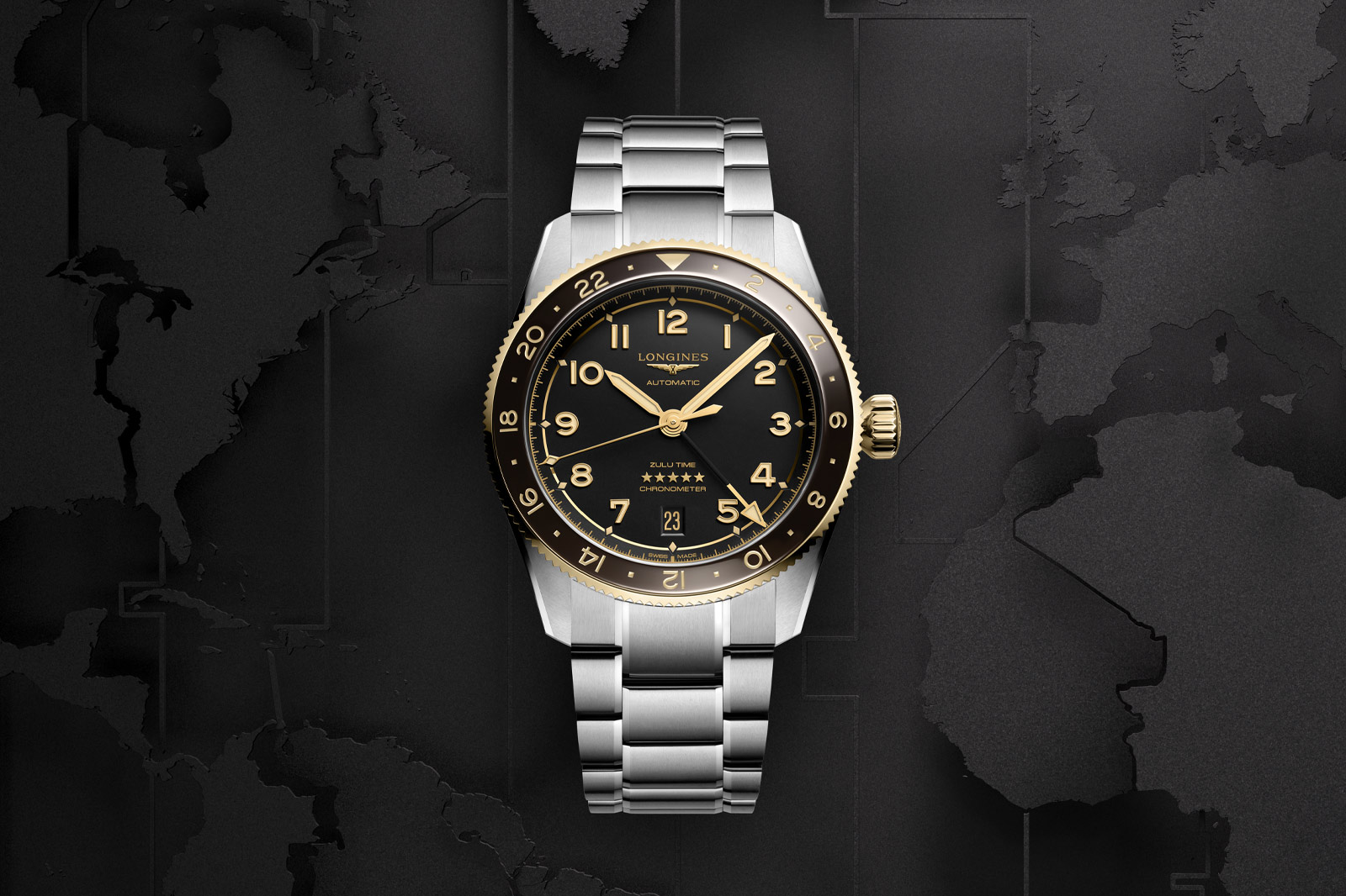 Longines Spirit Zulu Time Gold L3.802.5.53.6