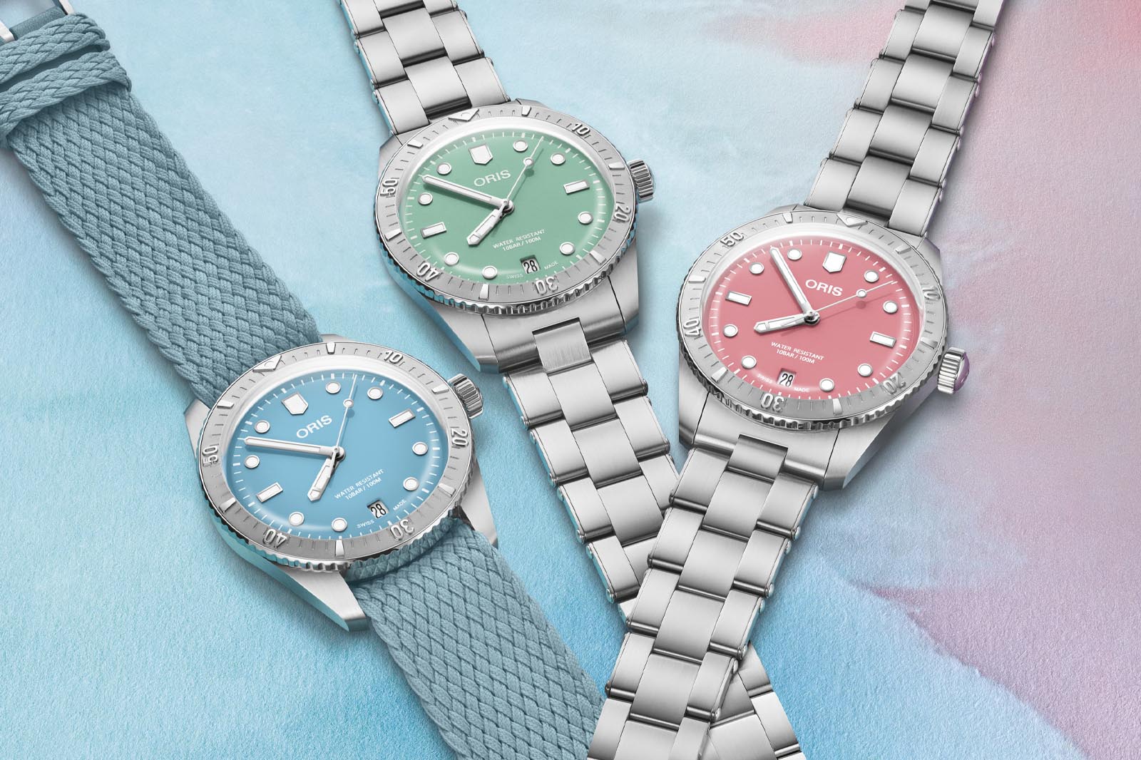Oris Expand Colourful Divers Sixty-Five ‘Cotton Candy’ with Steel Trio
