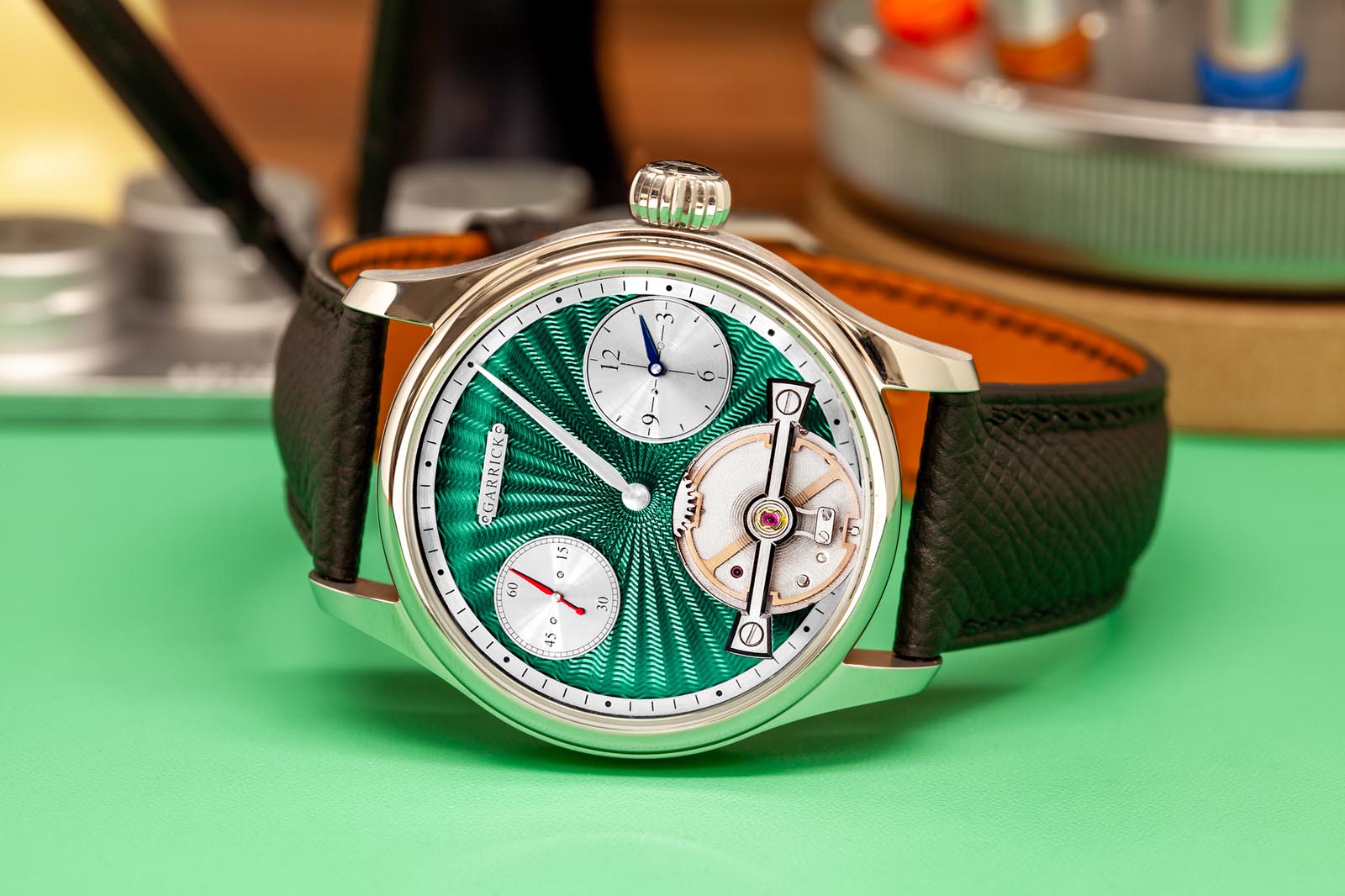 Garrick Regulator MKII Green Engine Turned Dial