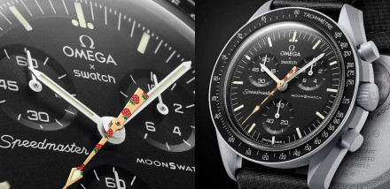 New Omega x Swatch MoonSwatch Moonshine Gold Strawberry Moon of June