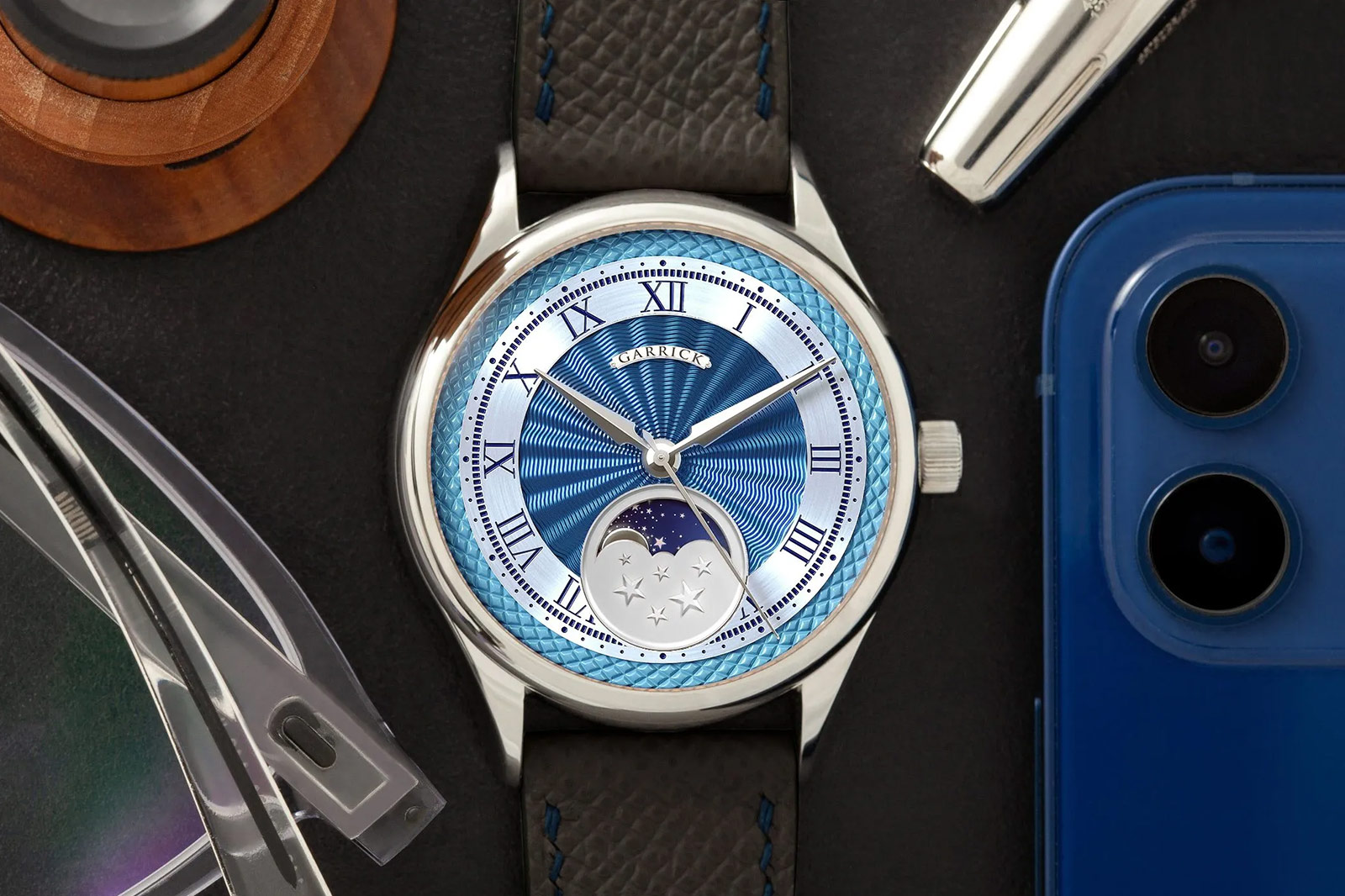 Garrick S5 Moon Phase Stainless Steel