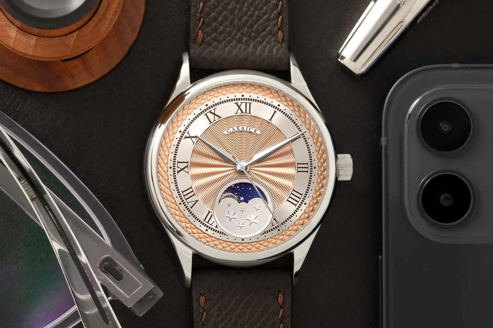 Garrick S5 Moon Phase Rose Gold