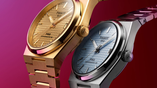 Tissot Release PRX Powermatic 35mm in Ice Blue and Gold