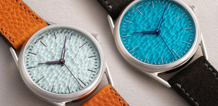 anOrdain Model 3 Method Impresses with Carved Wood Pattern Enamel Dial
