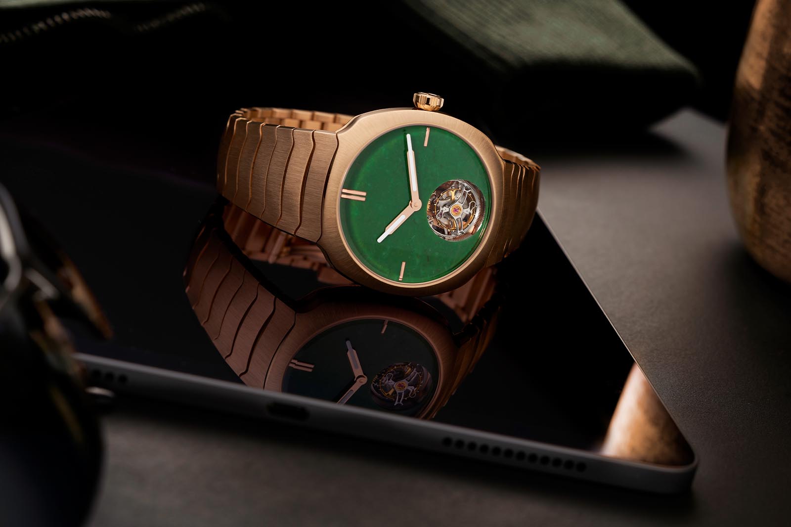 H Moser and Cie Streamliner Tourbillon Wyoming Jade