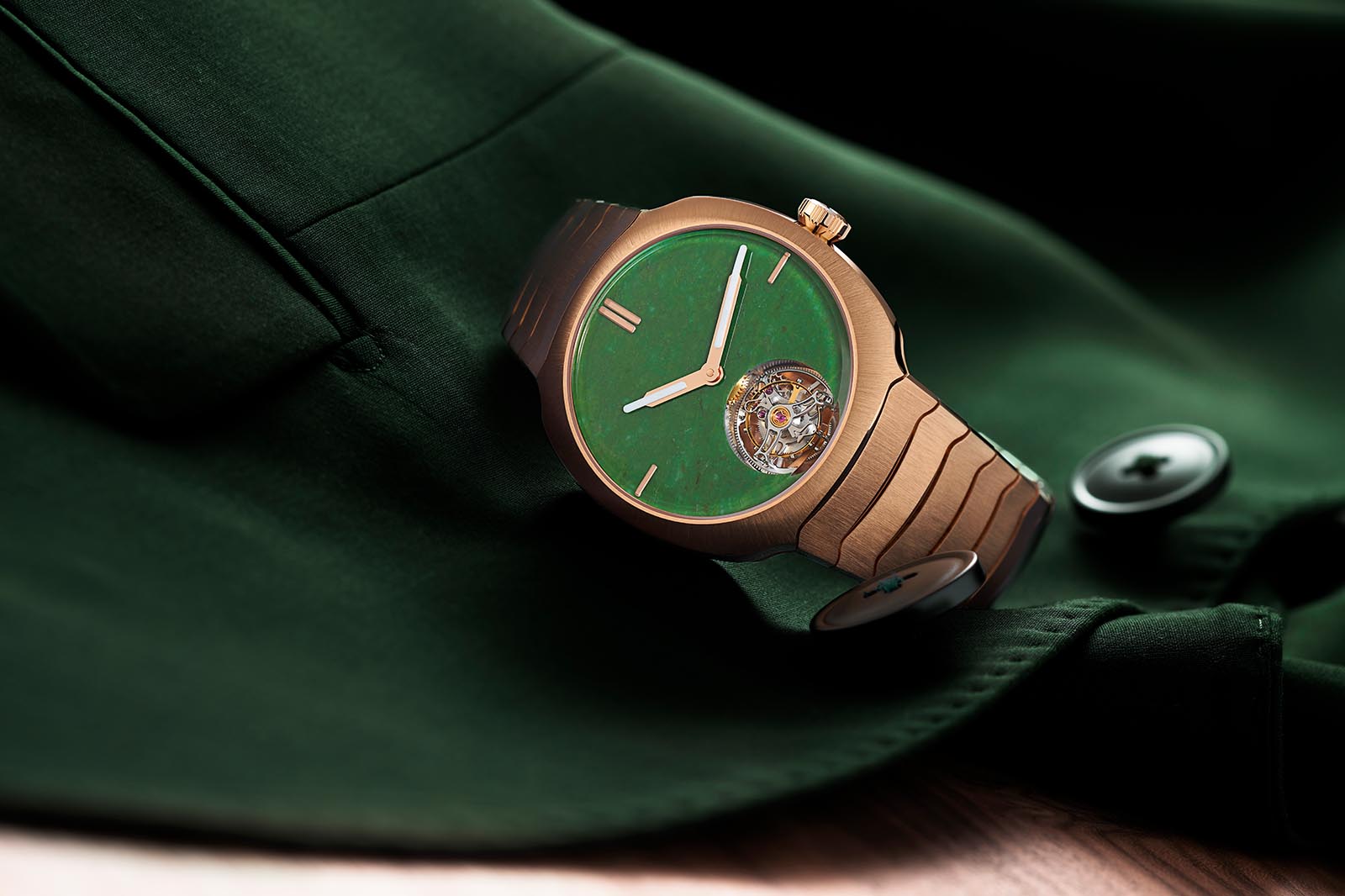 H Moser and Cie Streamliner Tourbillon Wyoming Jade