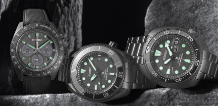 Seiko Prospex Black Series Night Vision Sumo, Turtle Diver and Solar Speedtimer Chronograph