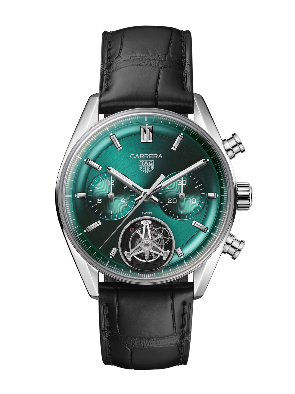 TAG Heuer Carrera Chronograph Tourbillon Glassbox Teal CBS5011 FC6566