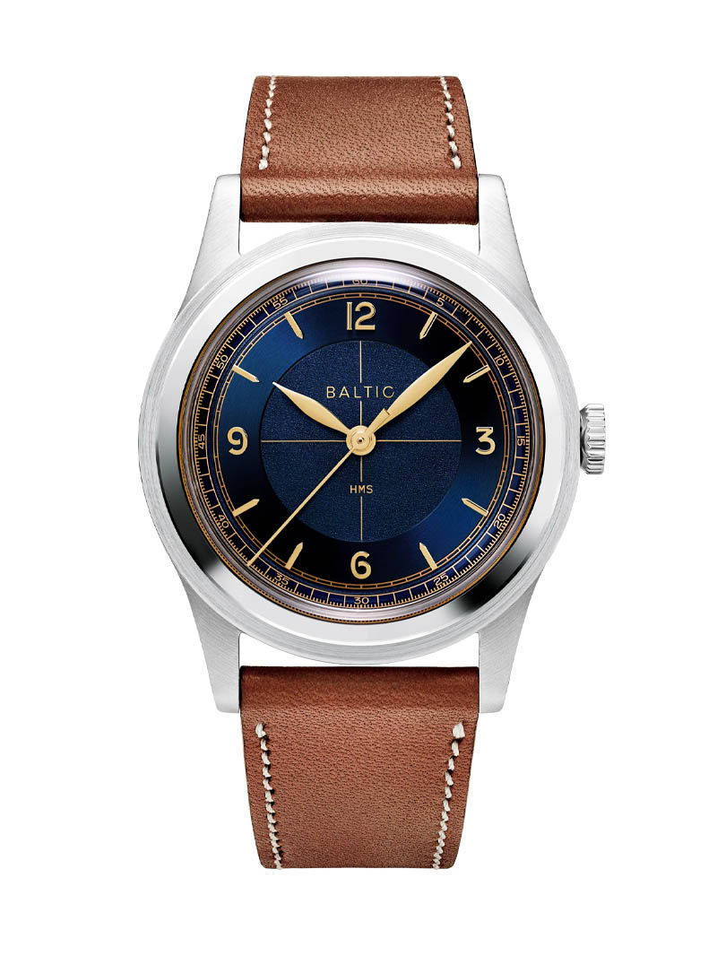HMS Classic Men's Dress Watch - Elegant Timepiece With Leather Strap And Calendar