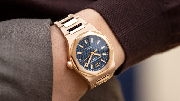 Girard-Perregaux Celebrate Spring with Laureato 42mm Pink Gold Sage Green and Ultramarine Blue