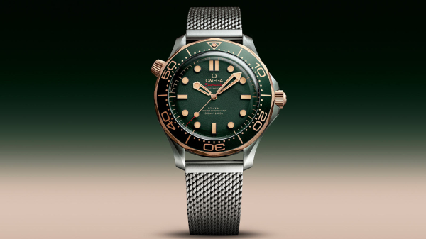 Omega Release Seamaster Diver 300M Titanium and Bronze Gold with Green Dial