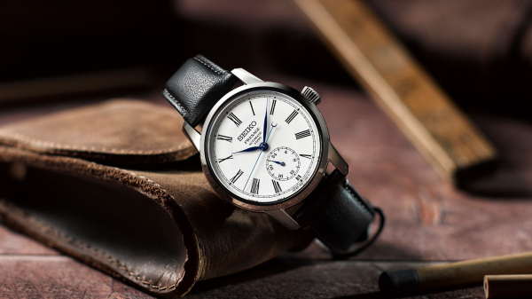 Seiko Presage Craftsmanship in Enamel with Roman Numerals Railroad Watch