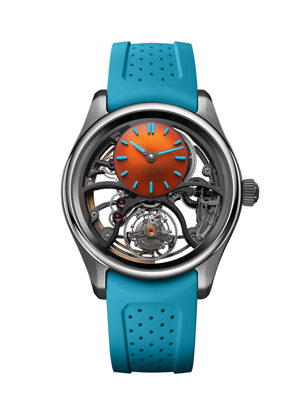 H. Moser & Cie. Pioneer Spiced Aqua Cylindrical Tourbillon Skeleton