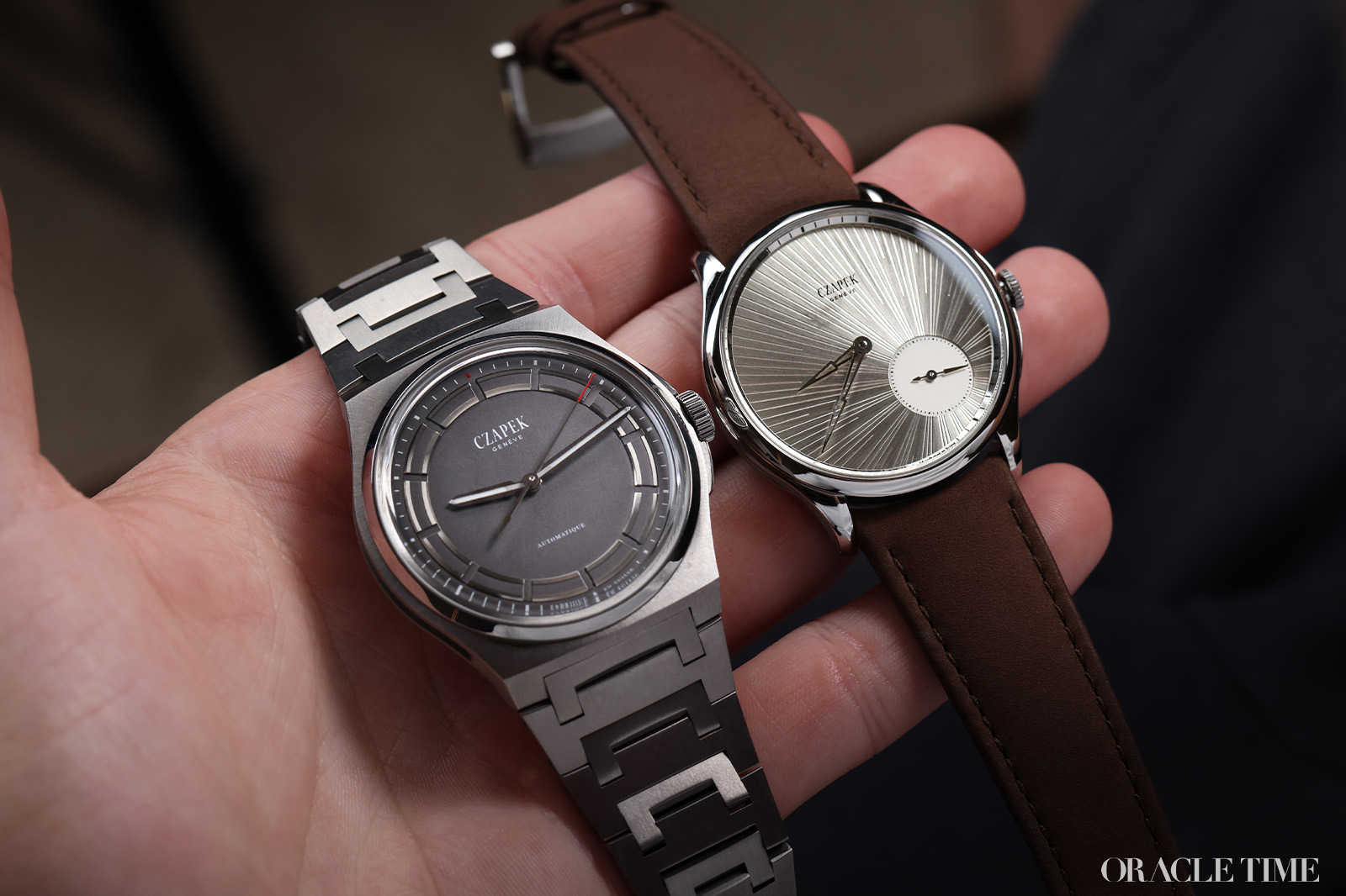 Czapek Antarctique Titanium Dark Sector and Promenade Guilloché Soleil Ivoire