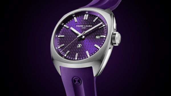 Favre Leuba Launch Chief Date Royal Purple with Hour Glass Motif Dial