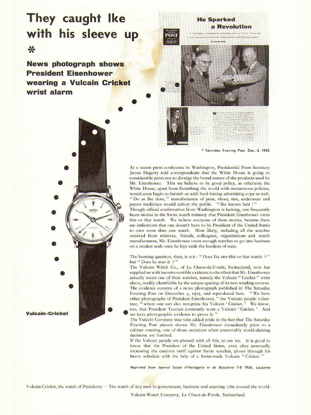 Vulcain Cricket Presidents Watch 