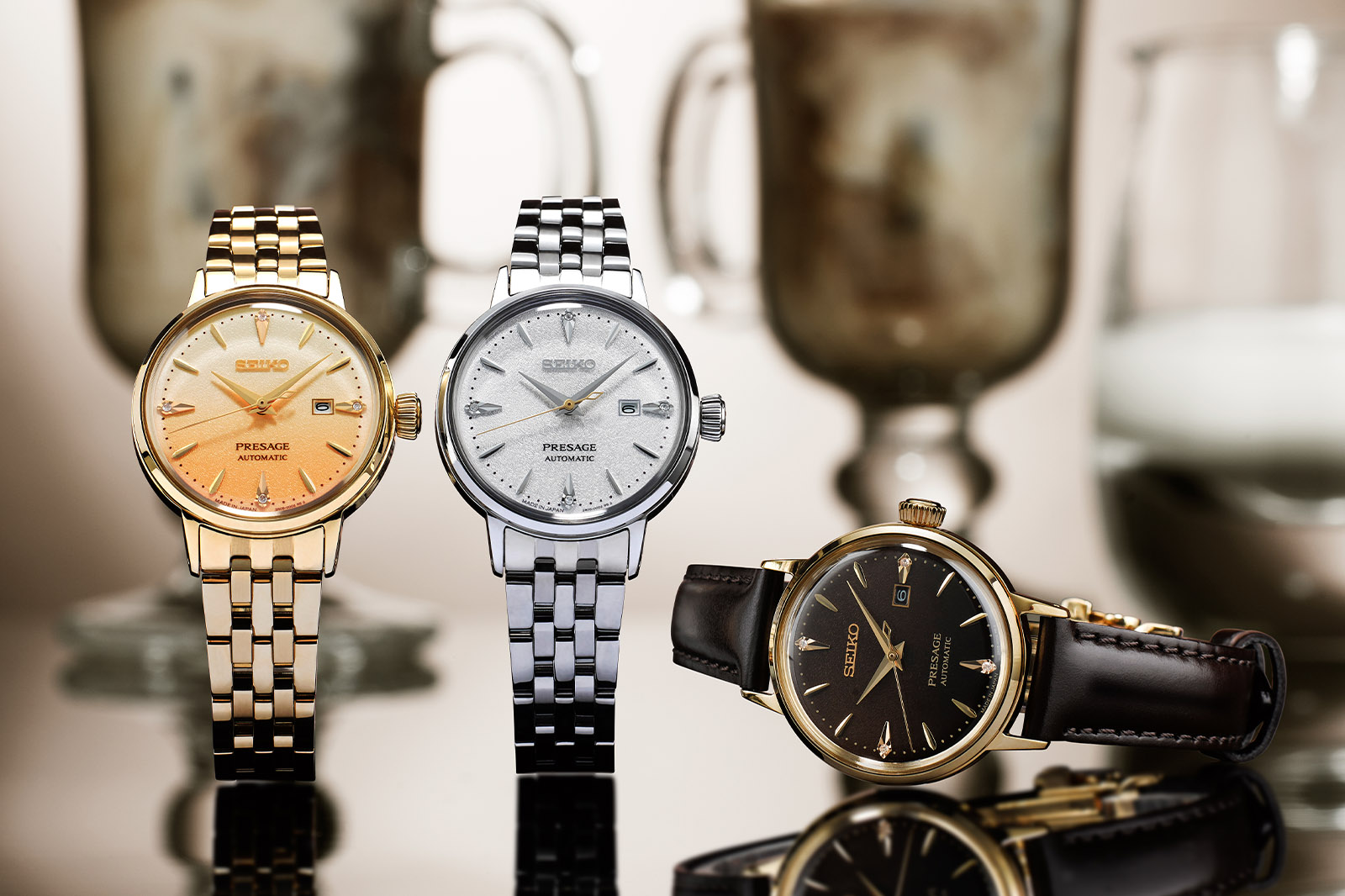 Seiko Presage Diamond-Set Cocktail Time SRE017J1 SRE018J1 SRE020J1