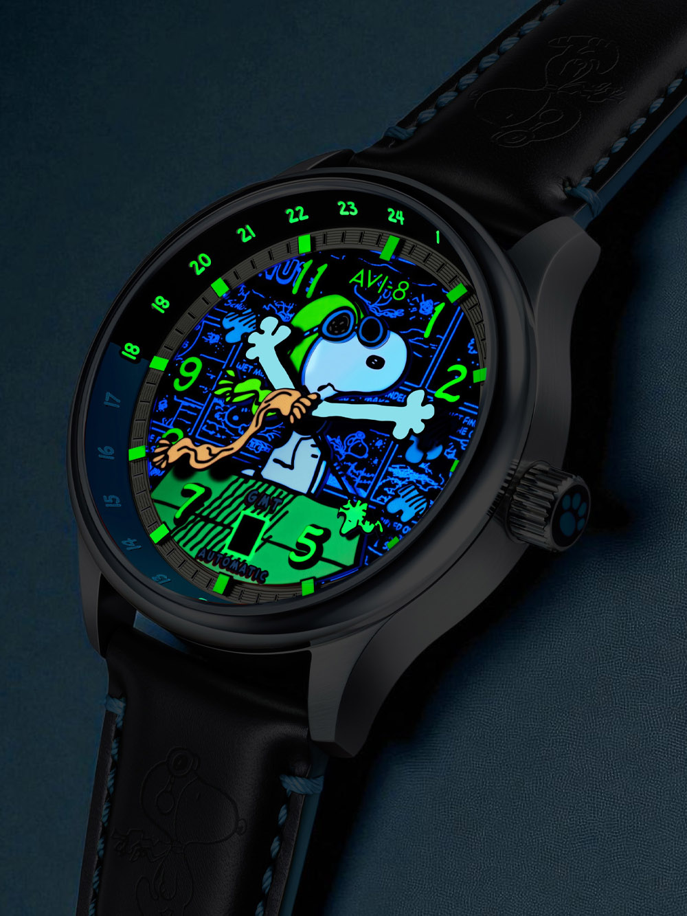 AVI-8 Hawker Hurricane Kent GMT Automatic Peanuts Snoopy Flying Ace Limited Edition