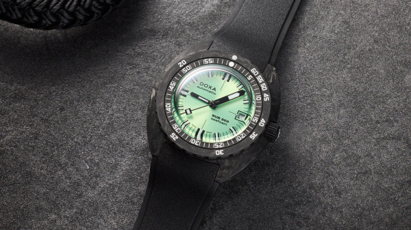Doxa Launch SUB 300 Carbon Seafoam Green with Watches of Switzerland
