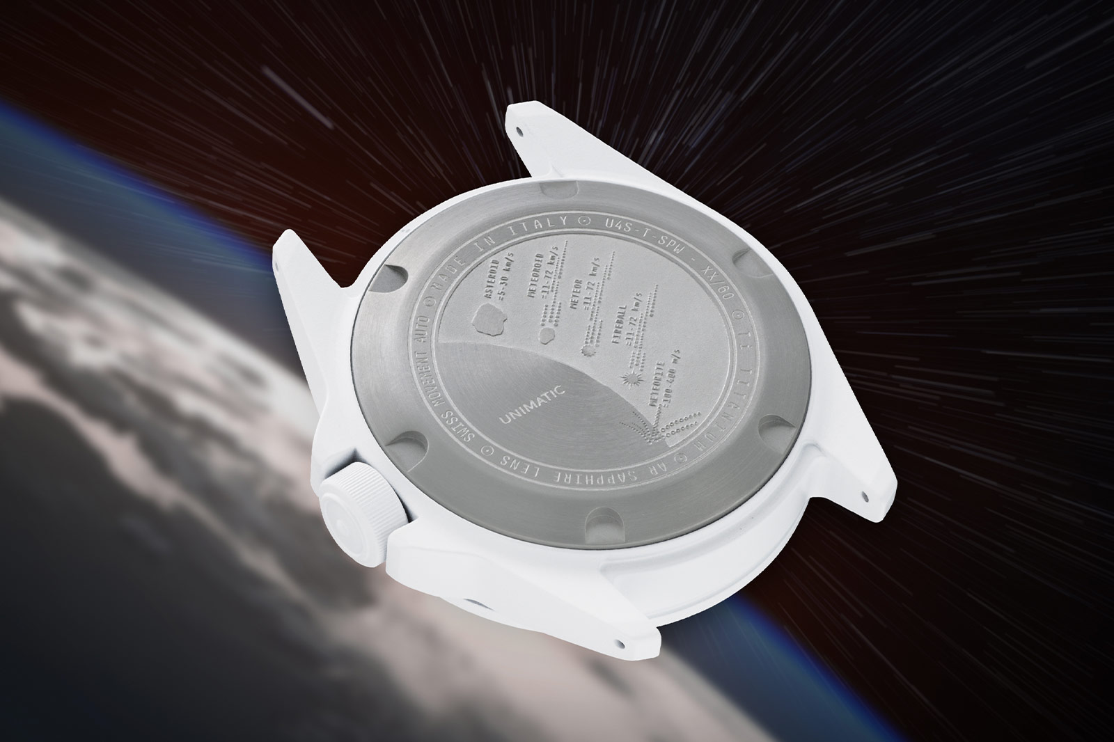 Unimatic x Massena LAB Modello Quattro Meteorite Titanium Edition Caseback