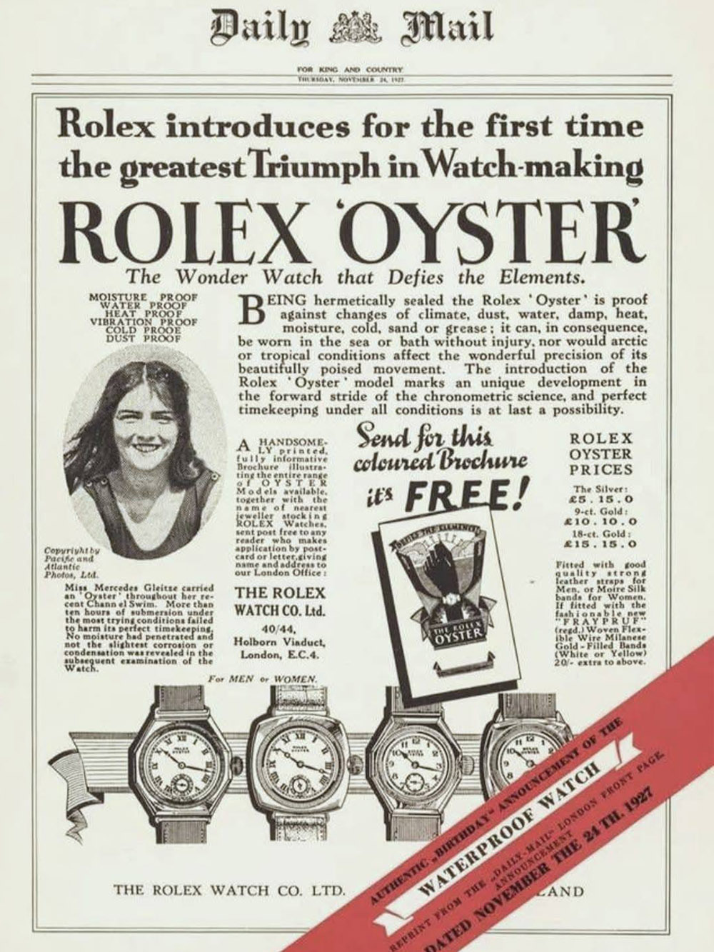 Rolex Advert 1927
