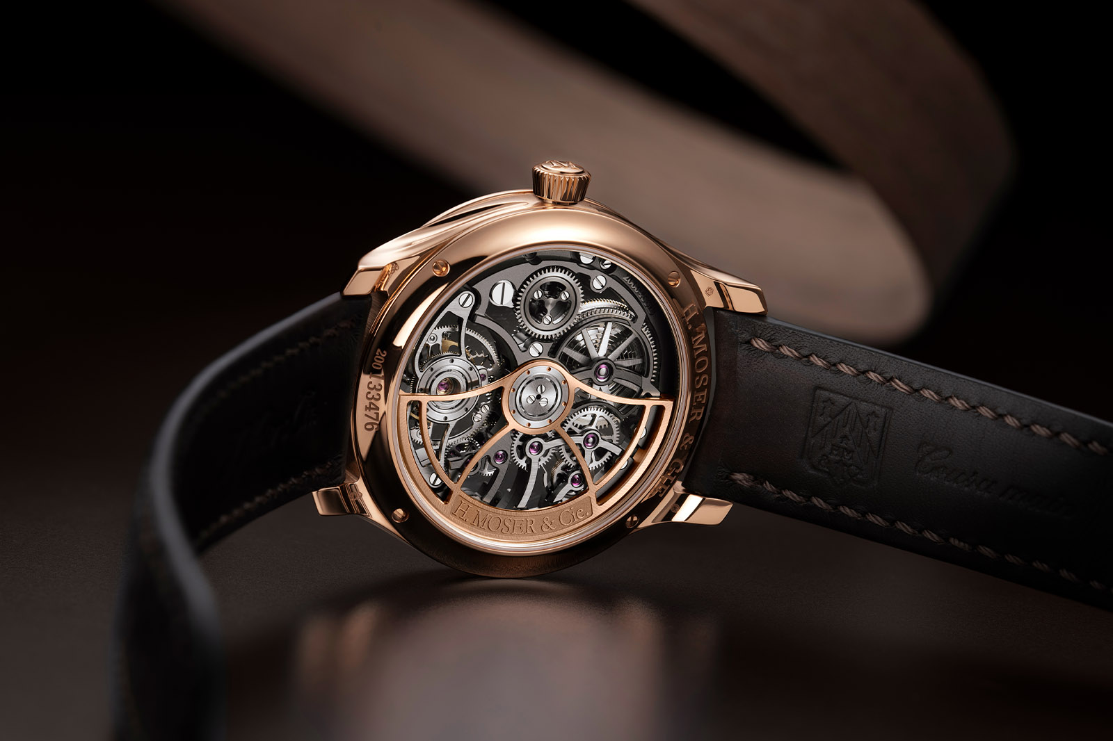 H Moser Cie Introduce Endeavour Tourbillon Skeleton Red Gold