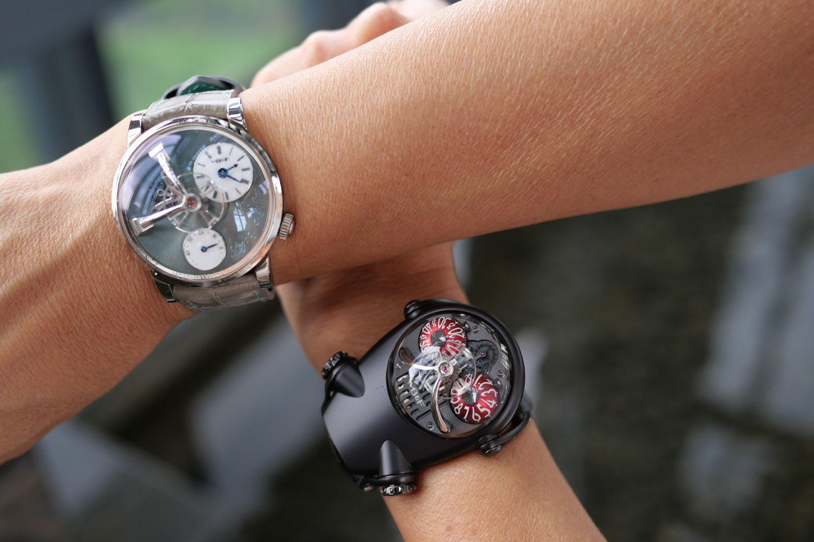 MB&F Horological Machine HM10 Dark Bulldog and MB&F Legacy Machine 101