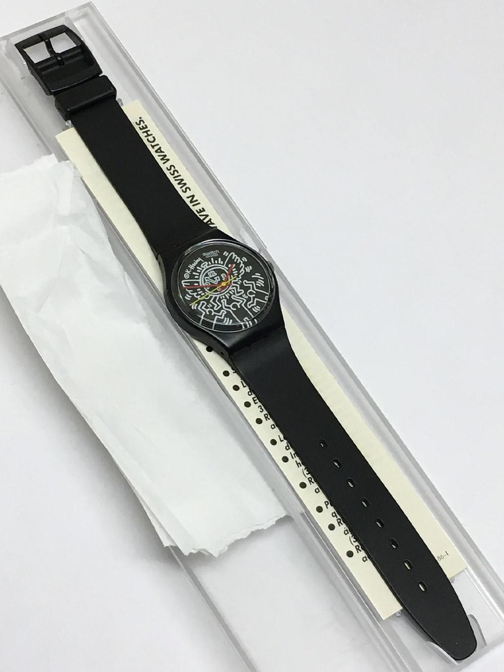 Swatch GZ104 Keith Haring Blanc sur Noir