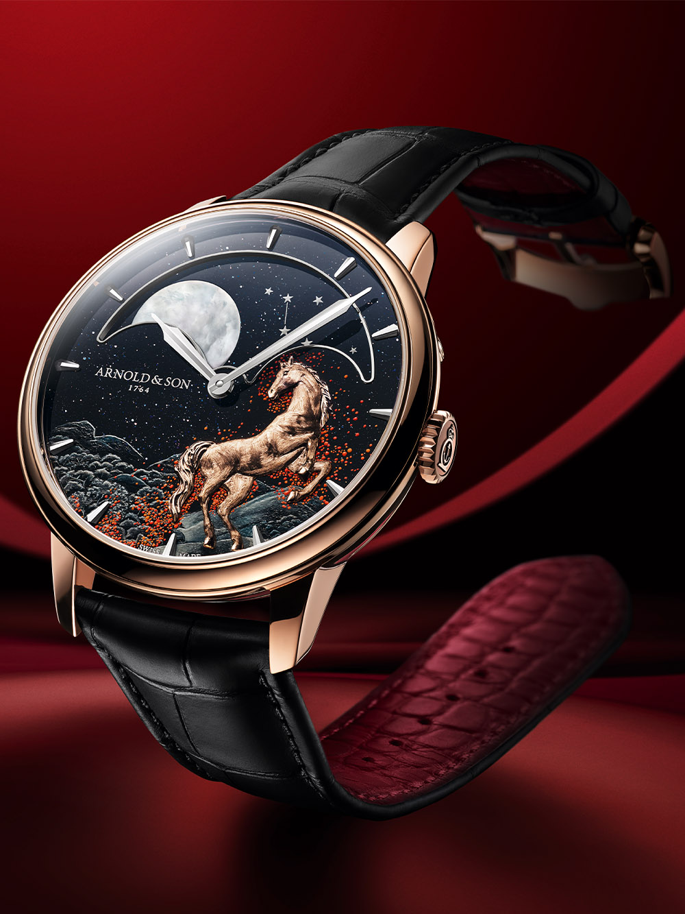 Arnold & Son Perpetual Moon 41.5 Red Gold Year of the Horse
