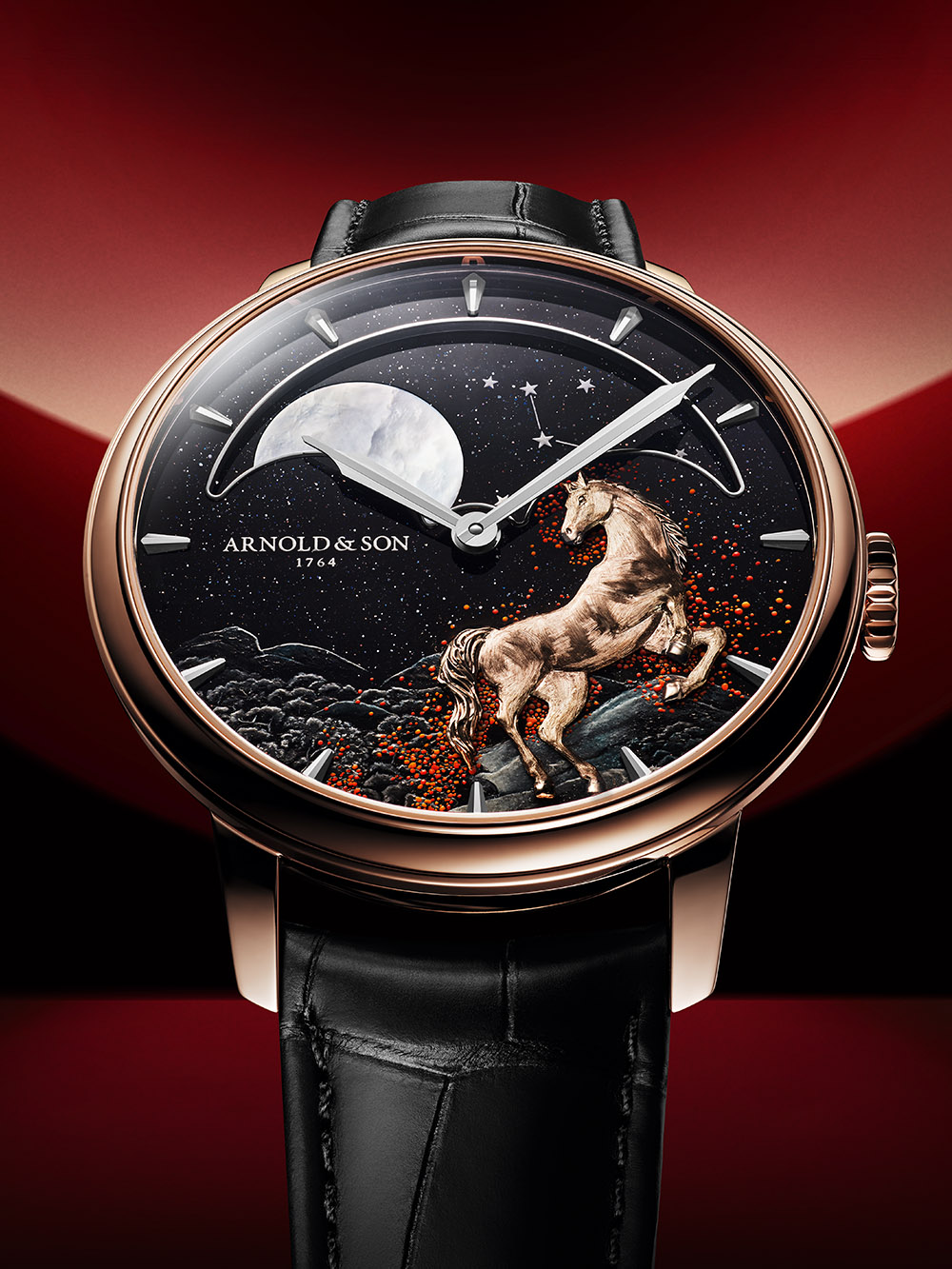 Arnold & Son Perpetual Moon 41.5 Red Gold Year of the Horse