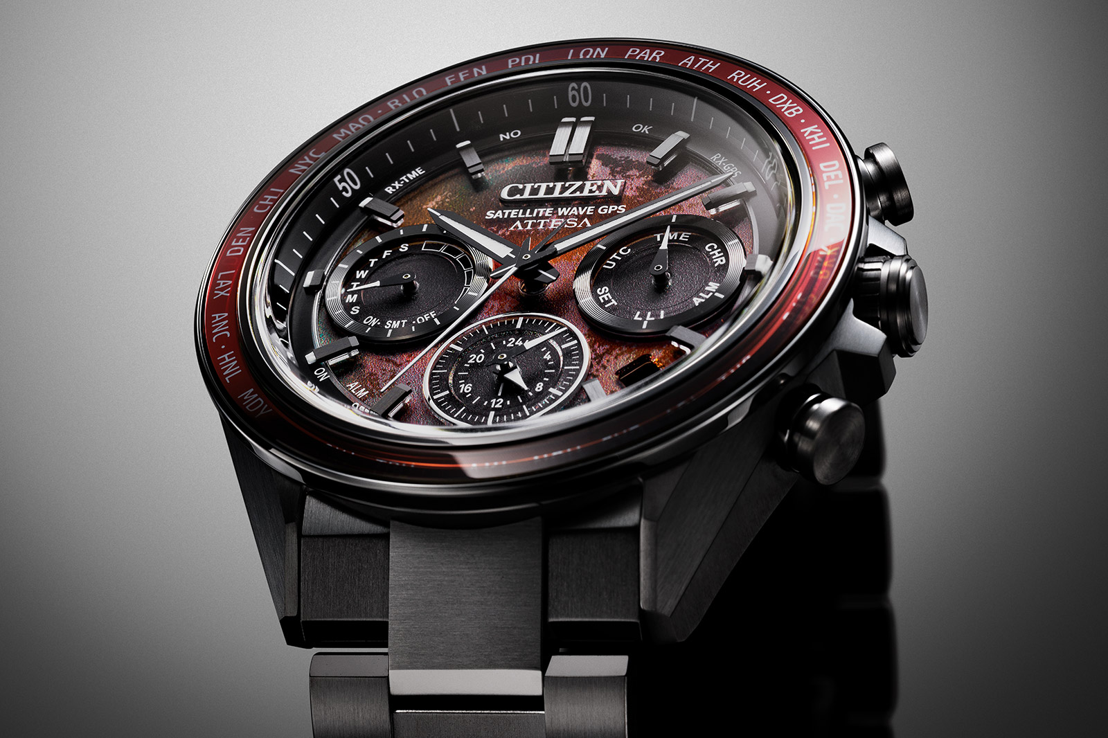 Citizen Attesa Shades of Red Worldtimer CC4077-71Z
