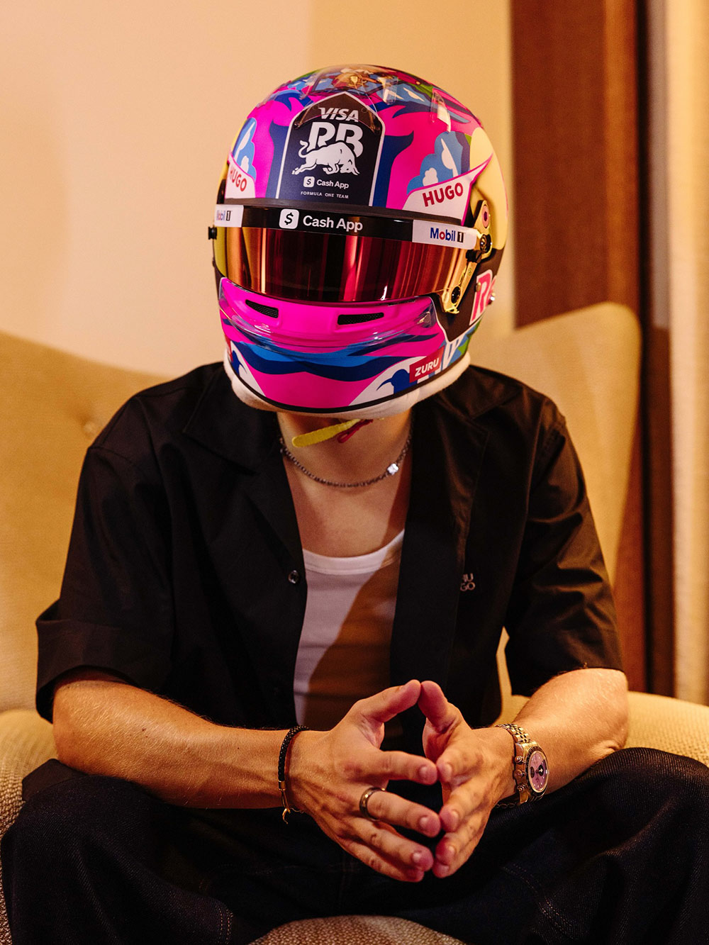 Liam Lawson Black Bay Chrono Pink