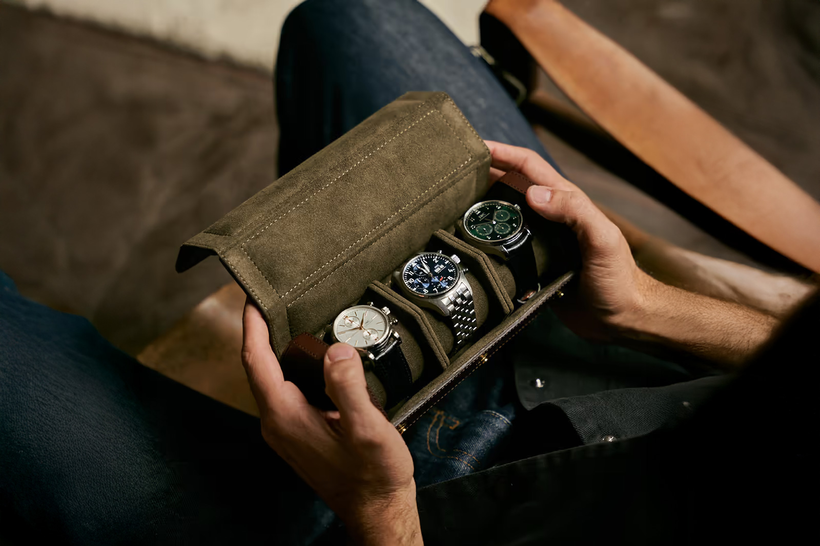 Bennett Winch Triple Watch Roll in Brown
